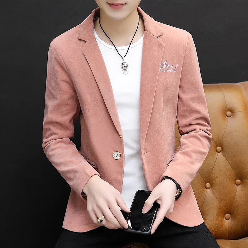 

2020 Men Embroidered blazer Youth Handsome Slim Fit Spring Leisure blazer
