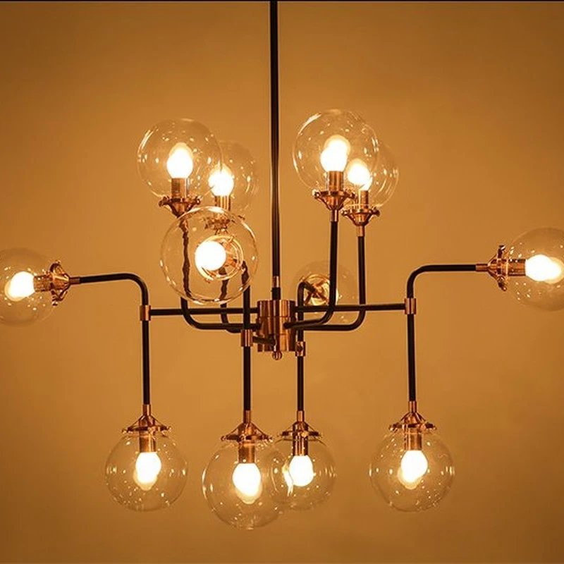 Современный оттенок Стекло люстра светильник E14 лампы светодиодный подвесной