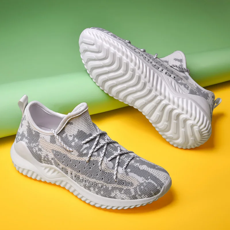 

Male Footwear Outdoor Sport Sneakers Breathable Couple Walking Jogging Training Sock Shoes Flying Woven Unisex Mens Casual Shoes