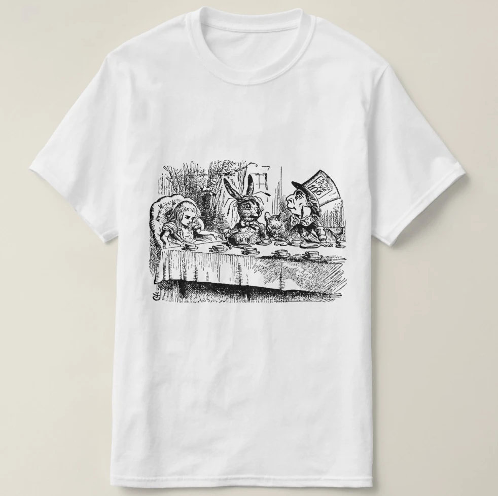 2019 печатная Мужская футболка из хлопка с коротким рукавом для детей Алиса в