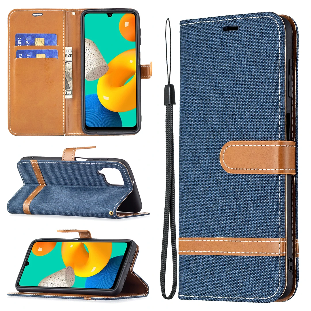 

Leather Flip Case For LG K42 K61 K51 K40 K50 Q60 Stylo 5 K10 K8 G7 Q8 K4 G6 K7 Color Block Denim Leather Case Phone Cover Case