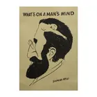 Портрет Freud, креативная встроенная графика, Ностальгический ретро постер из крафт-бумаги, украшение для бара, картина, настенные наклейки