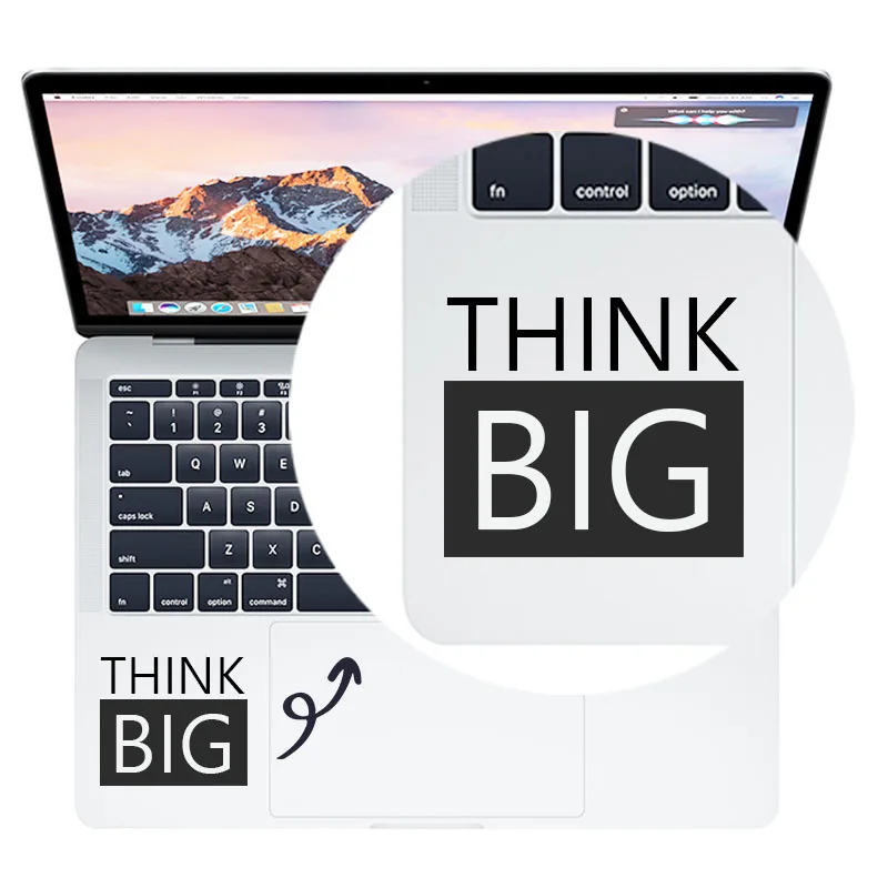

Think Big Inspired Quote Trackpad Laptop Sticker for Macbook Decal Pro 16" Air Retina 11 12 13 14 15 inch Mac Book Notebook Skin