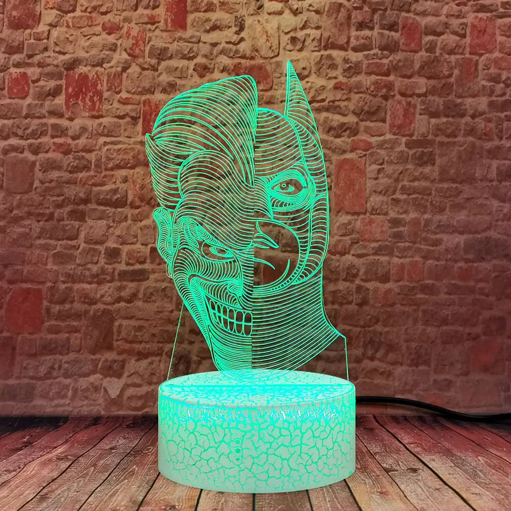 

Flashing Figure Joker Model 3D LED Colorful Flash Nightlight Colors Change Light-up Toys