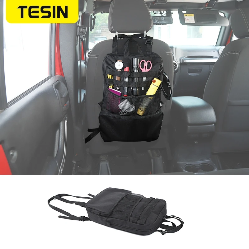 

TESIN Car Seat Back Backrest Storage Bag Pocket Organizer for Dodge RAM for Jeep Wrangler TJ JK JL JT 1987-2021 Car Accessories