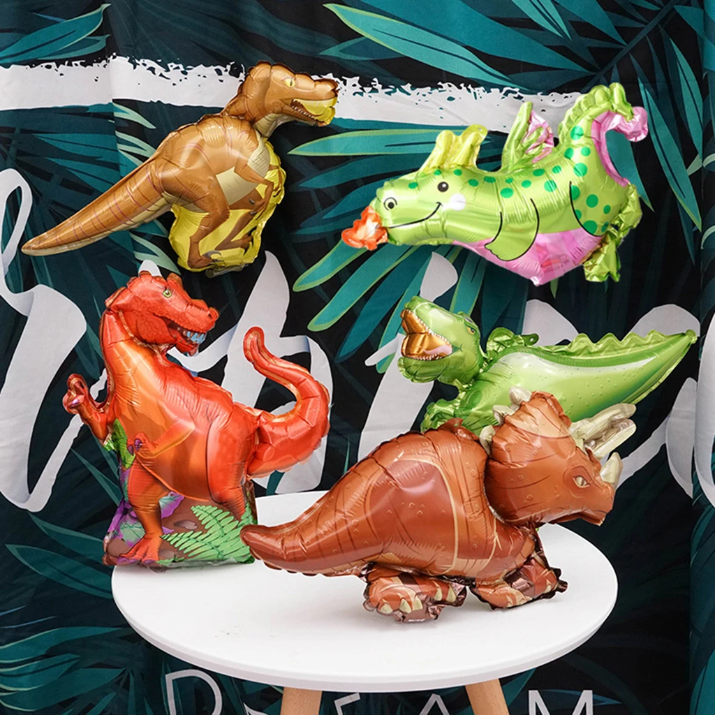 10 шт. гигантский зеленый динозавр фольги воздушный шар с днем рождения бумаги