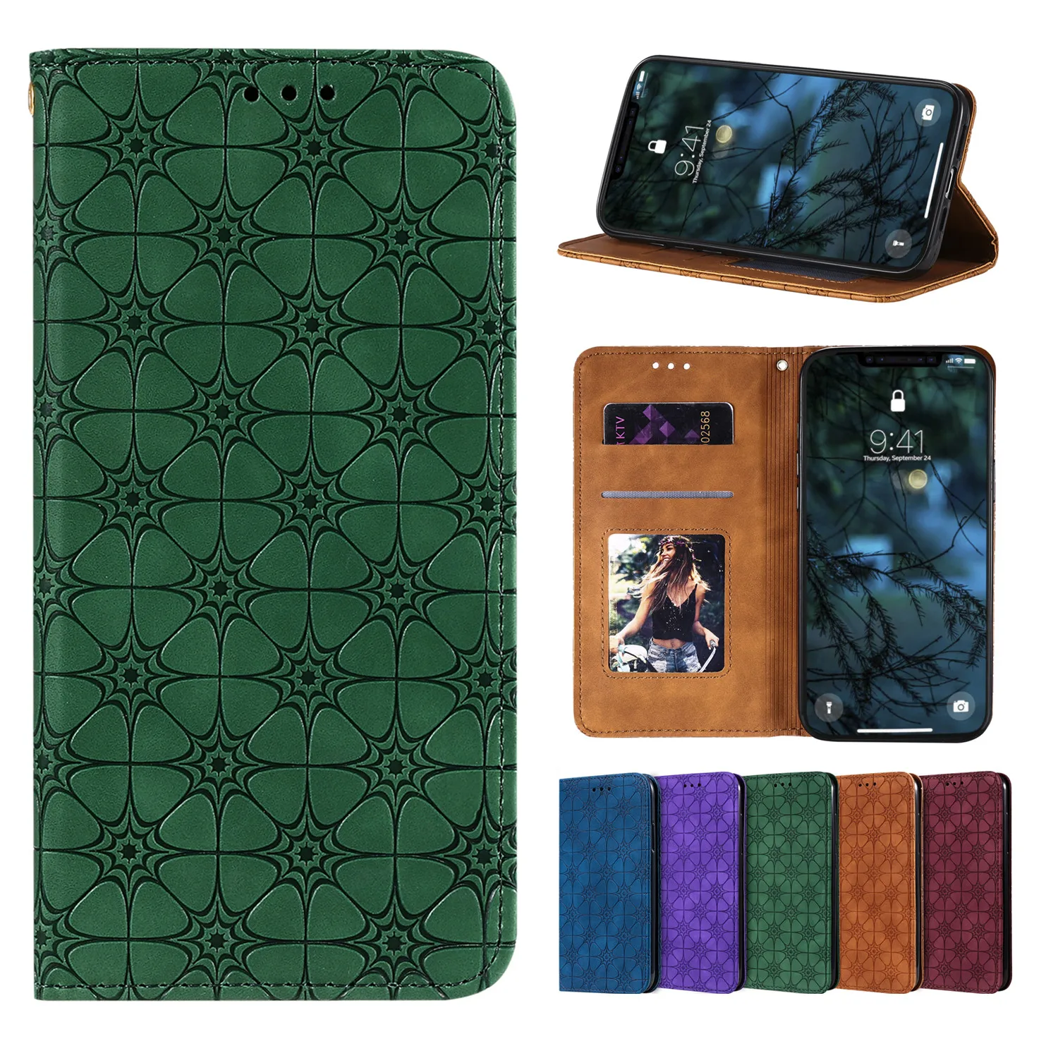 

Wallet Flip Case For iPhone 13 11 12 Pro Max X XS XR 6S 7 8 Plus SE 2020 Magnetic Embossed Leather Phone Cover Shockproof Capa