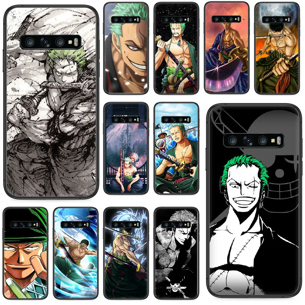 Аниме ONE PIECE Roronoa Zoro чехол для телефона Samsung Galaxy S 10 20 3 4 5 6 7 8 9 Plus E Lite Uitra black hoesjes