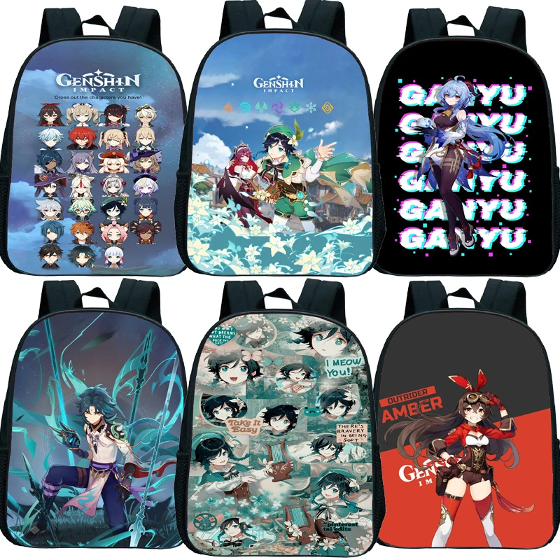 

Kids Genshin Impact Kindergarten Mini Backpack Children Cartoon Rucksack Toddler Anime Knapsack Baby Boys Girls Gift Mochila
