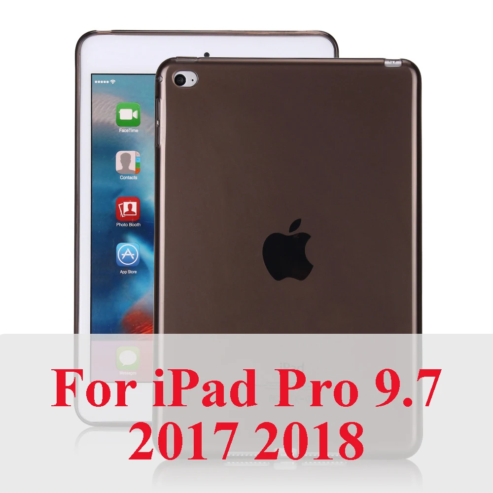 Конфеты прозрачный тонкий чехол из термопластичного полиуретана для iPad Pro 11 9,7 крышка пластыри на гелевой основе защитный чехол для iPad 2/3/4, 5, 6, Air1 Air2 Капа - Цвет: For ipad 9.7 Black