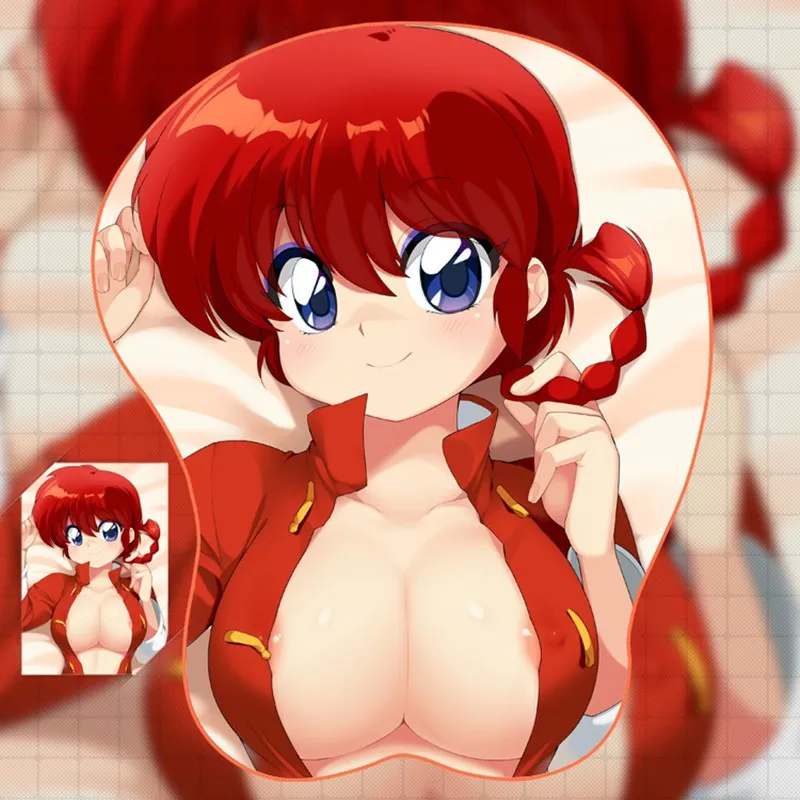 

Original Anime Ranma 1/2 Beauty Chest Computer Game 3D Three-dimensional Mouse Pad Silicone Wrist Pad 21*26cm