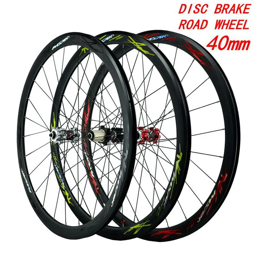 PASAK 700C Disc Brake Road Bicycle Wheelset 40MM Rim QR/Thru-axis Straight Pull 24H V/C 29inch Alloy Wheels 12Speed | Спорт и