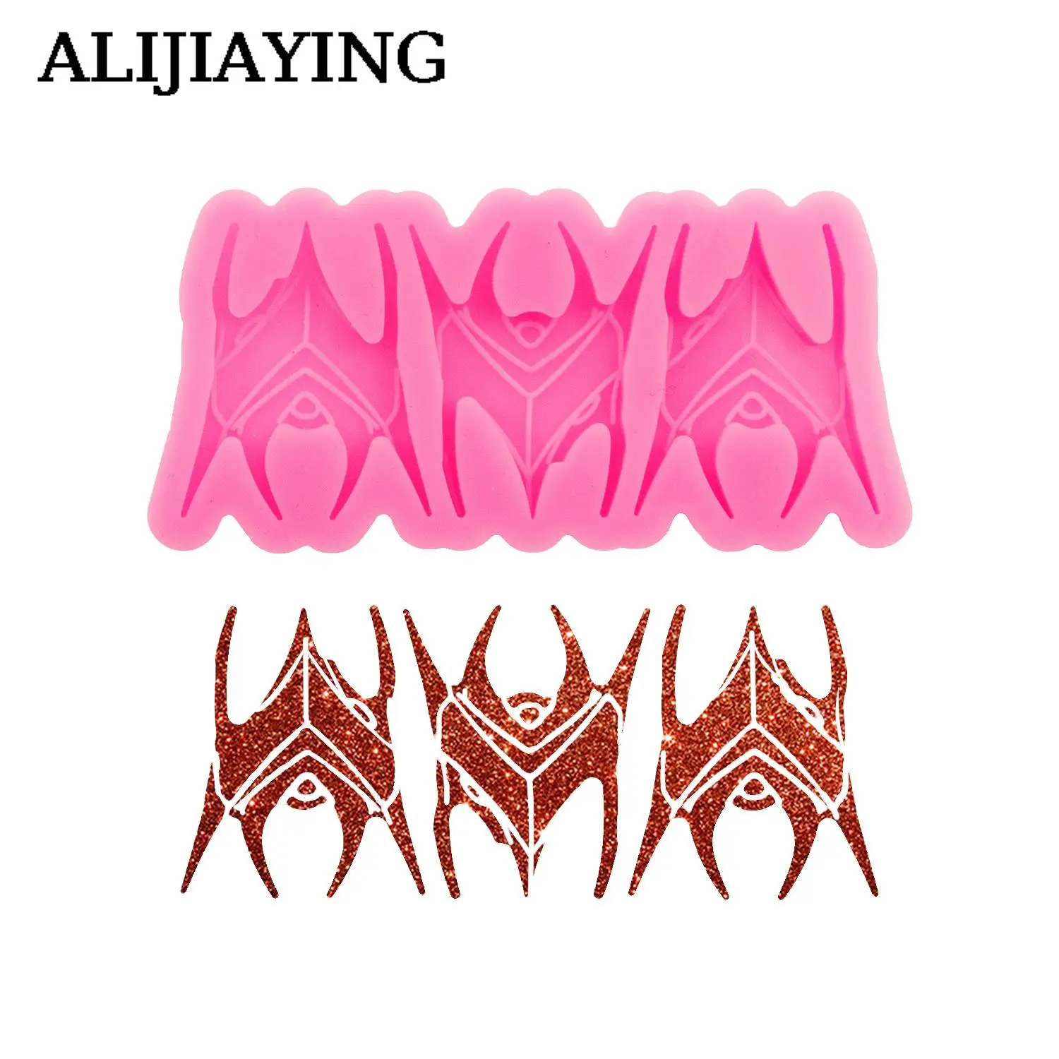 

DY1526 Glossy Cartoon Mask Keychain Mould Silicone Resin Mold for Epoxy Jewelry DIY Necklace Crafts