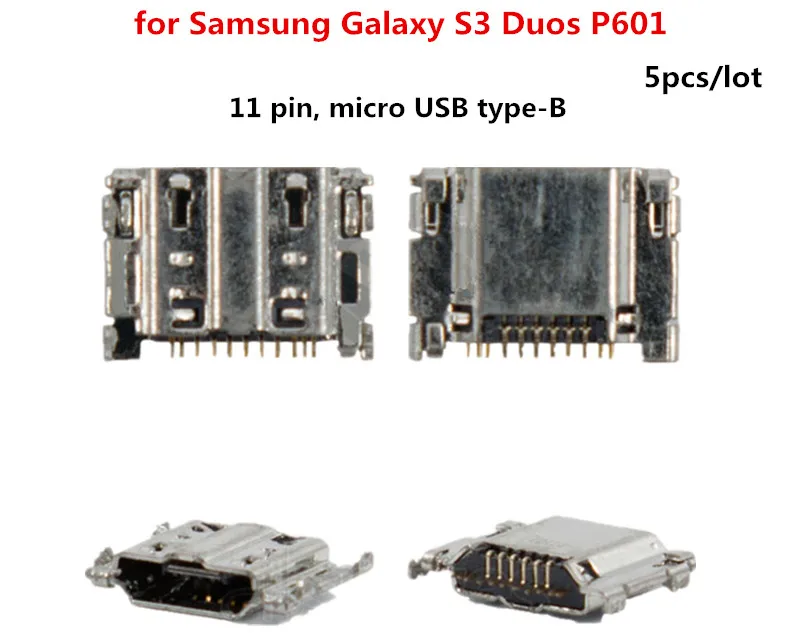Usb разъем для зарядки samsung Galaxy S3 Duos P601 I9200 I9205 I9300 I9300i (11 pin micro USB type B) зарядки|Шлейфы