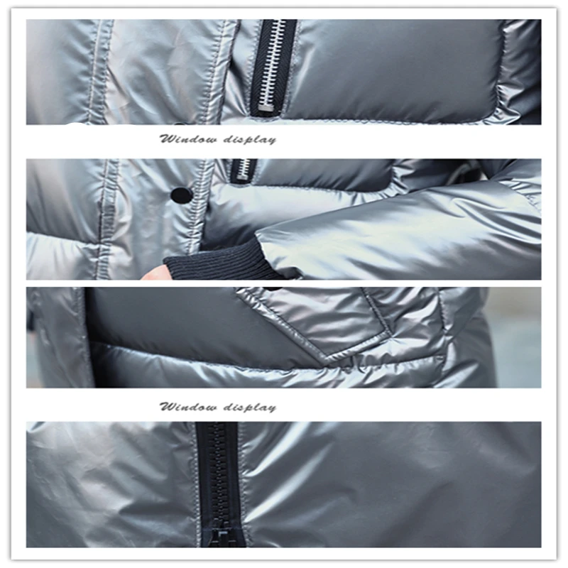 

Natural Collars Jacket Winter Fashion New Down Cotton Jacket Long Cotton Jacket Bright Face Warm High Quality Hooded Jacket