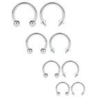 8 шт., 16 г,  перегородка, серьги пирсинг для бровей, кольцо для пирсинга губ, шарики и шипы 6-12 мм
