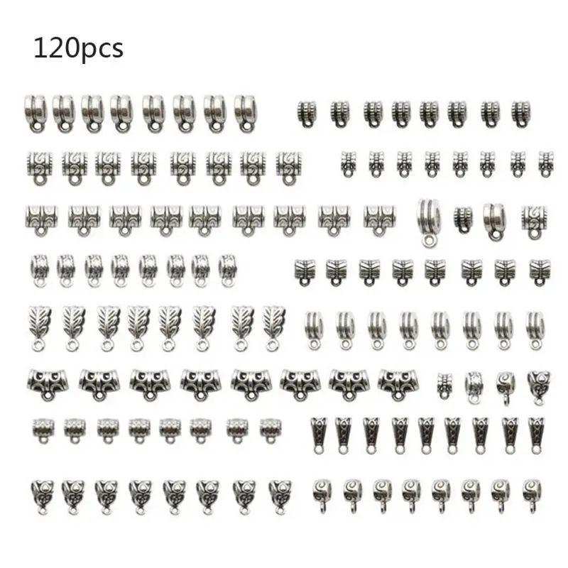 120 шт. смешанные Античные тибетские серебряные фрикционы|Ювелирная фурнитура и