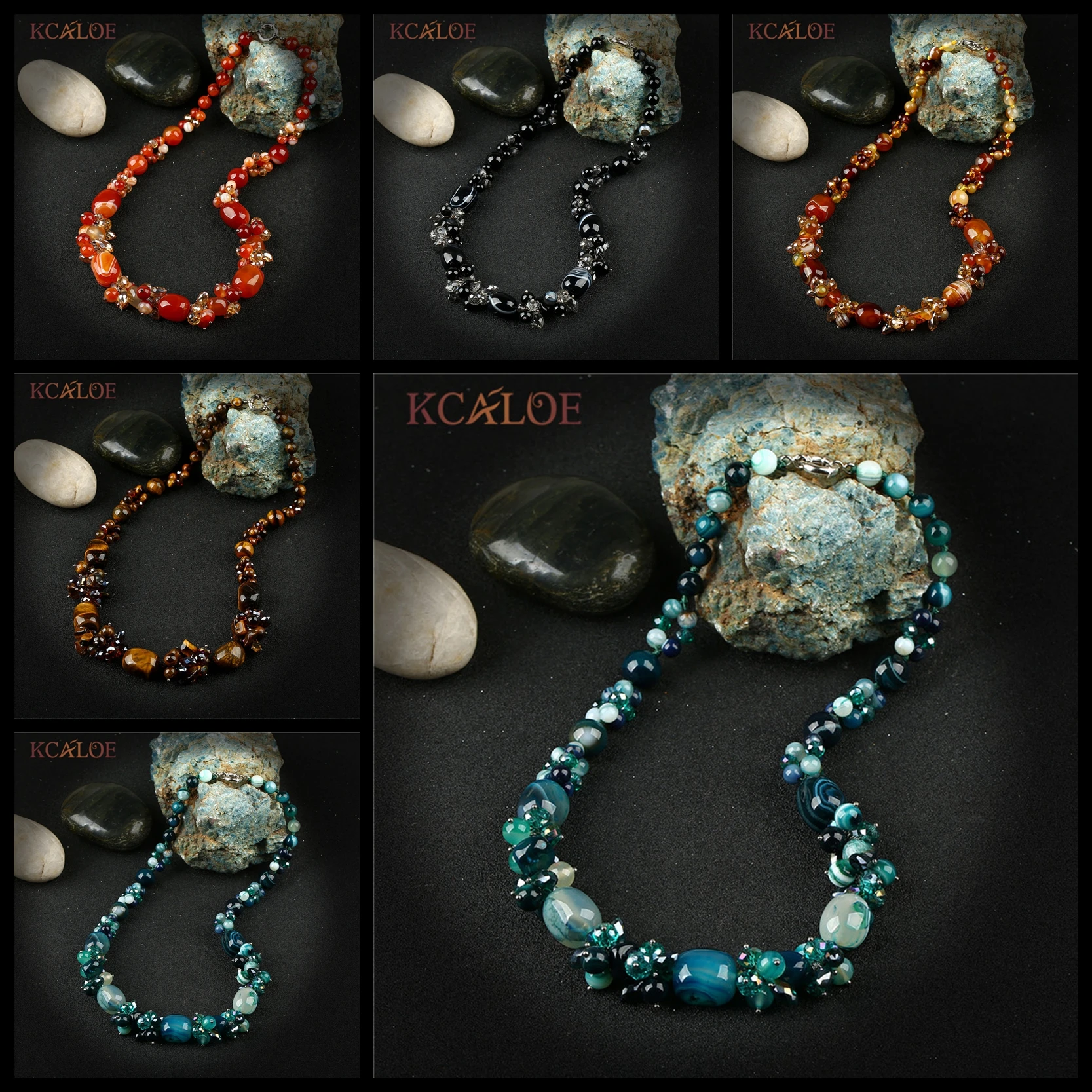 Женские винтажные подвески из натурального камня KCALOE колье ручной работы с
