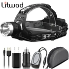 XM-L T6 фонарь для рыбалки налобный фонарь перезаряжаемый фонарик 3000lm светодиодные лампы Litwod кемпинг езда скалолазание литий-ионный 10 Вт