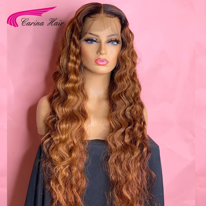 Волнистые светлые Омбре вьющиеся кружевные передние человеческие волосы