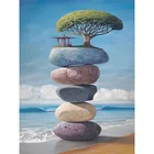 5D Новый Diy алмазная живопись морской Цвет Камень алмазная вышивка пейзаж дерево квадратное сверло наборы крестиков рукоделие