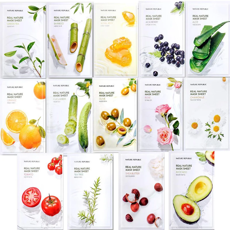 Nature Republic Real Тканевая маска 23 мл лечение акне для лица Уход за лицом Отбеливание