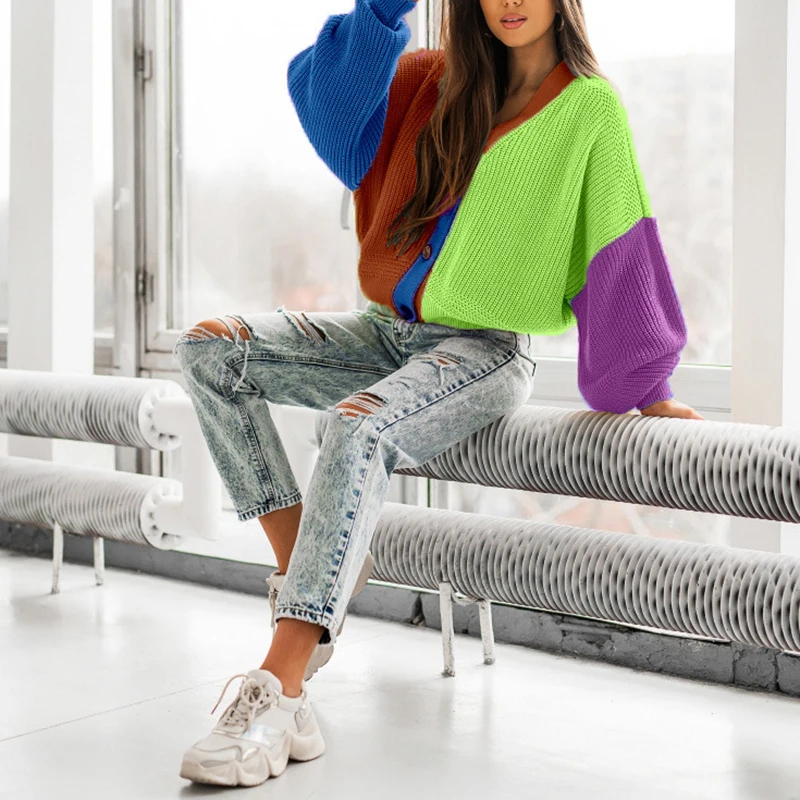 Кардиган оверсайз женский топ зимний кардиган свитер повседневное Свободное