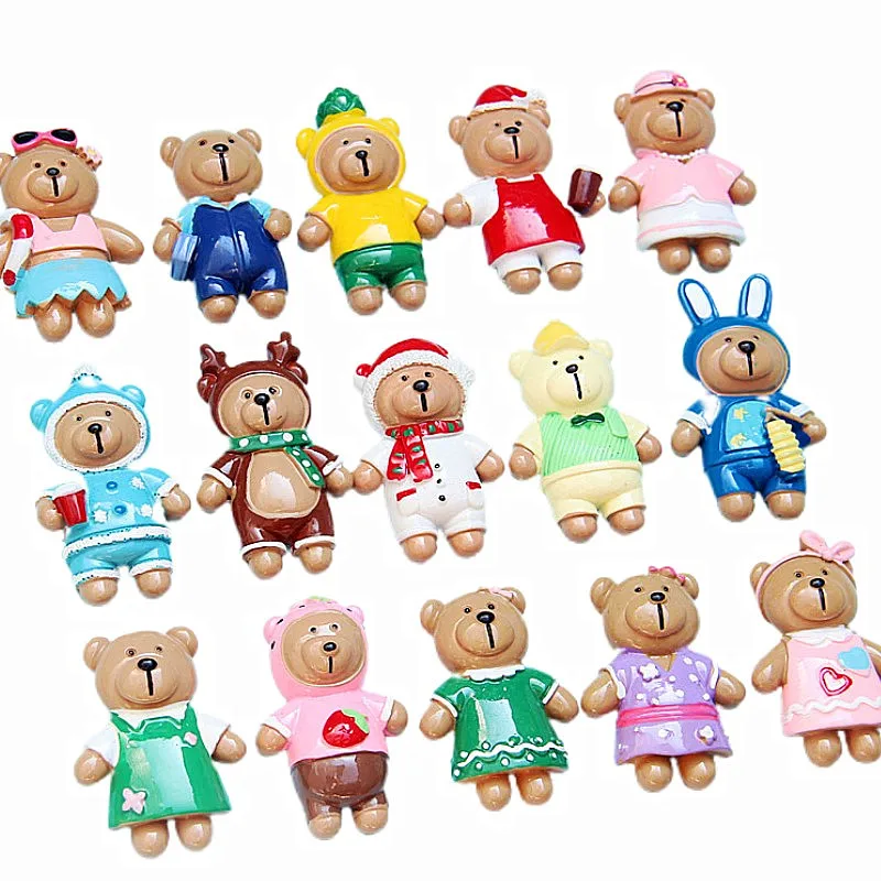 

10pcs/Pack Big random Cute Resin Cartoon Bear Flatback Cabochon Scrapbook DIY Hair Bow Phone Deco