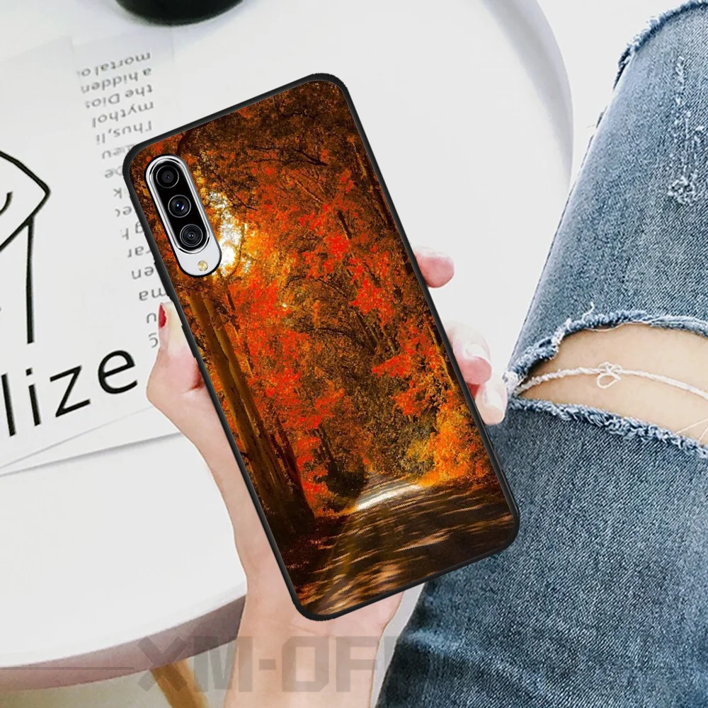 BaweiTE осенние листья ТПУ черный чехол для телефона Корпус Samsung A10 20 30 40 50 70 10S 20S 2 ядра