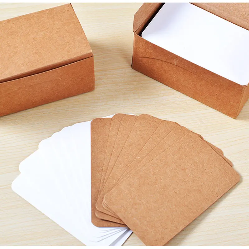 

100Pcs/lot Vintage Blank Card DIY Greeting Cards Graffiti Word Cards Wedding Party Gift Thick Kraft Paper Postcards
