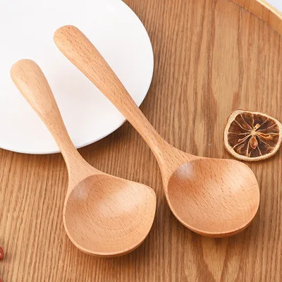 

Beech Wood Japanese and Korean Style Wooden Spoon Creative Sharp-Necked Spoon Tableware Beech Wood Scoop Water Scoop Rice Scoop