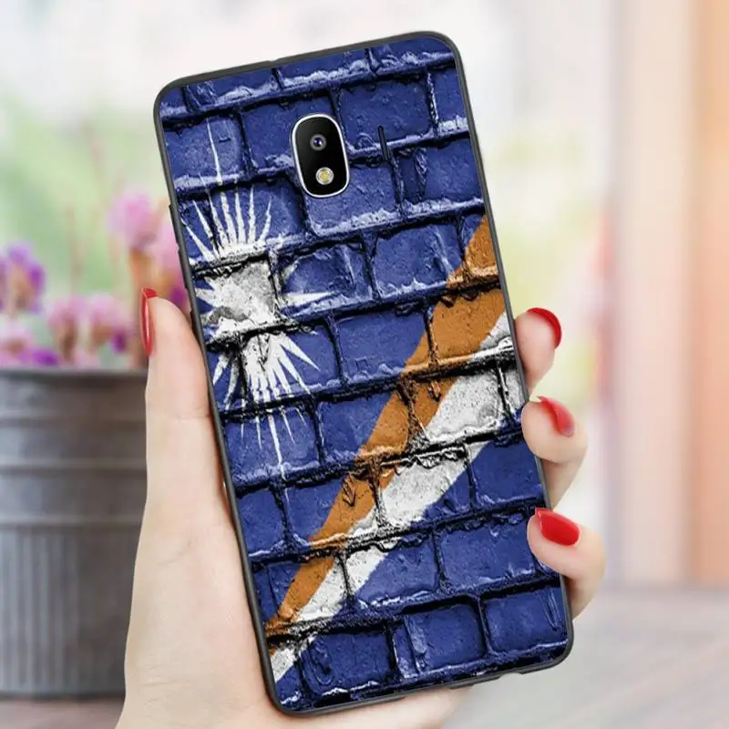 

Marshall Island National Flag Phone Case For Samsung S6 S7 S8 S9 S10 E S20 Edge plus lite 2019 Black soft nax fundas cover