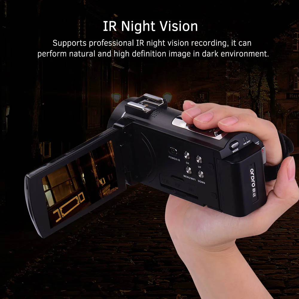 ORDRO 4K WiFi Digital Video Camera Camcorder fotograficas DV 30MP 16X Zoom IR Night Vision photography accessories | Электроника