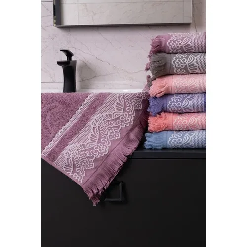 Pestemalim Lace Embroidered 6'lı Multi Color Hand Towel 100 Cotton 50*90 cm
