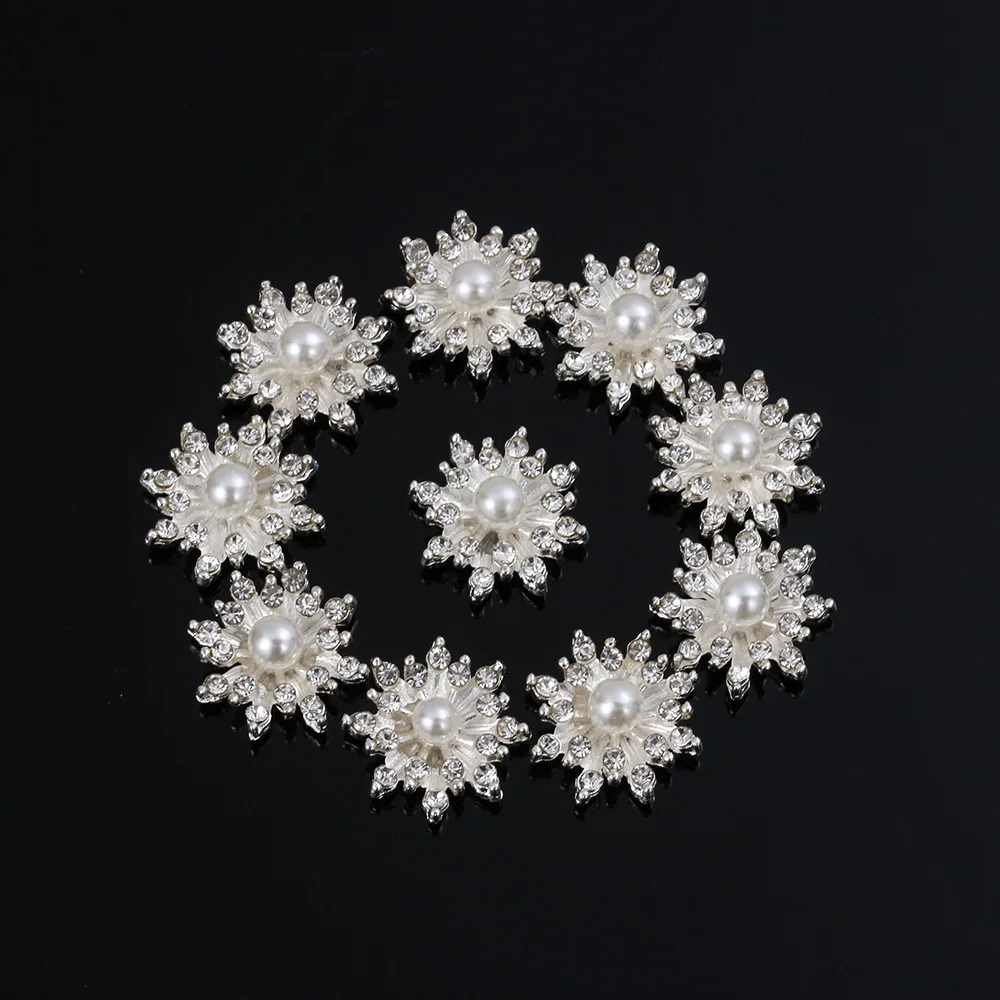 10 шт. 16 мм Стразы Снежинка кабошон металлические винтажные пуговицы для одежды