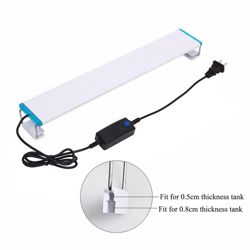 18-58 см, расширяемый водонепроницаемый светильник для аквариума, супер тонкий 220 В, светодиодный светильник для аквариума, светильник для выращивания водных растений