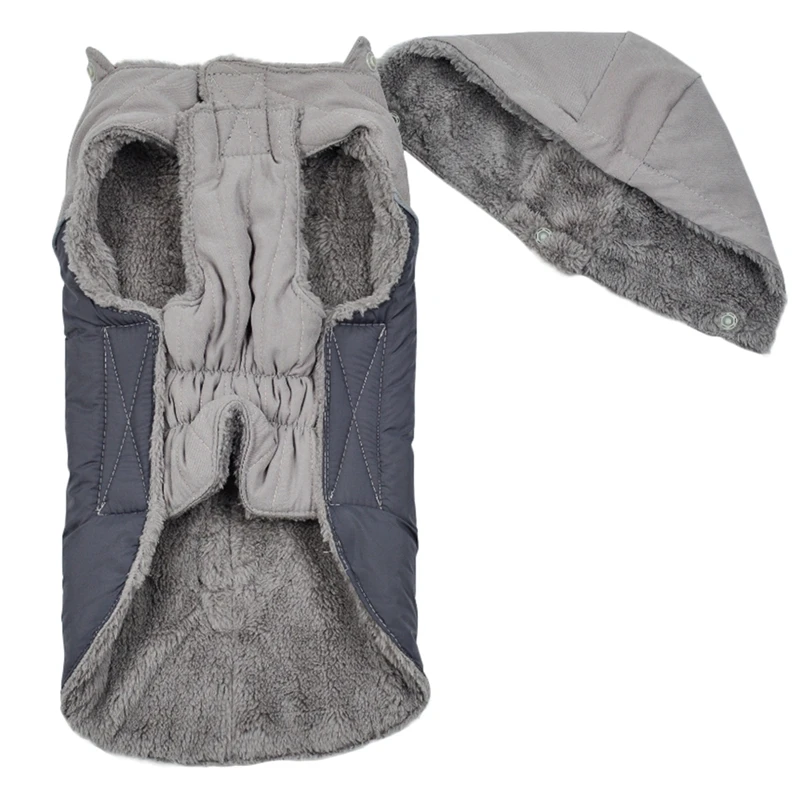 

Winter Thick Cotton Dog Clothes For Small Medium Dogs Detachable Hat Pet Hoodie Pet Costume