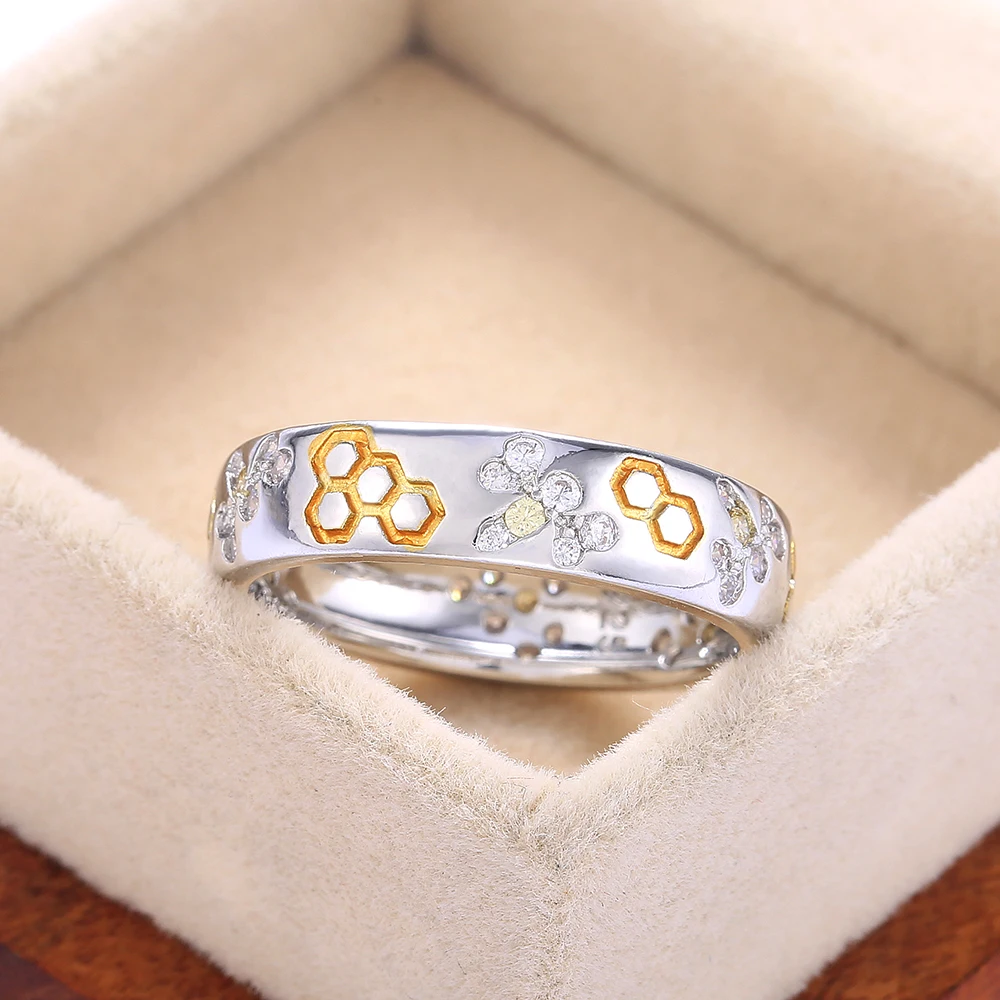 Huitan Симпатичные Стрекоза шестиугольник узор простое женское кольцо с крупными