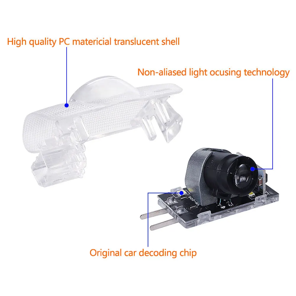 2x Автомобильный светодиодный проектор Дверь Тень Добро пожаловать логотип свет