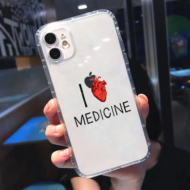 

Medicine Doctor Nurse Cartoon Phone Case Transparent soft For iphone 5 5s 5c se 6 6s 7 8 11 12 plus mini x xs xr pro max