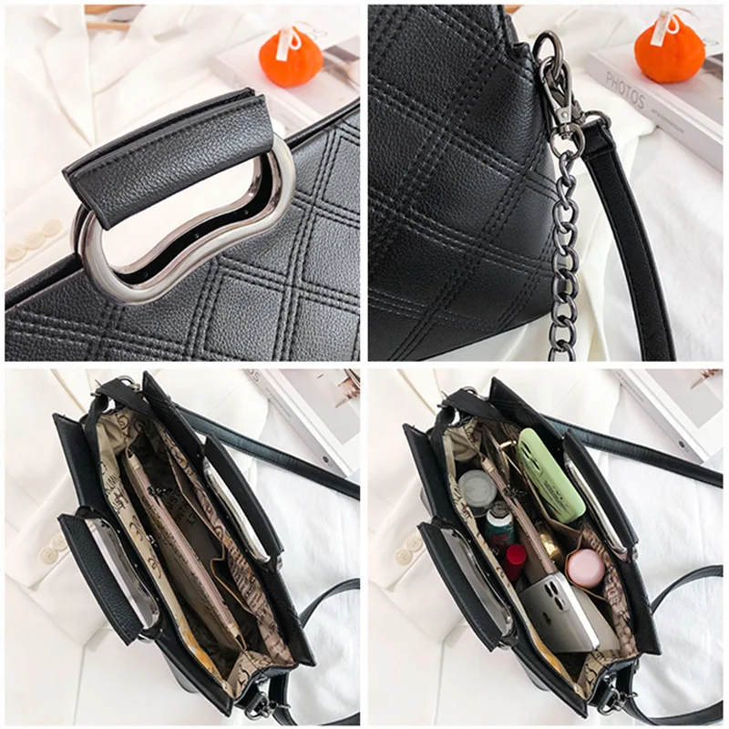 

Brand Women's Shoulder Bag High Quality Leather Underarm Bags for Women Handbag and Purse Metal Chain Crossbody Bag Casual Tote