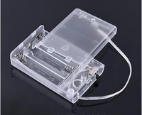 15pcslot 3 4 5v aa battery holder box case with switch 3 aa 3a batteries storage holder box case with switch lead transparent