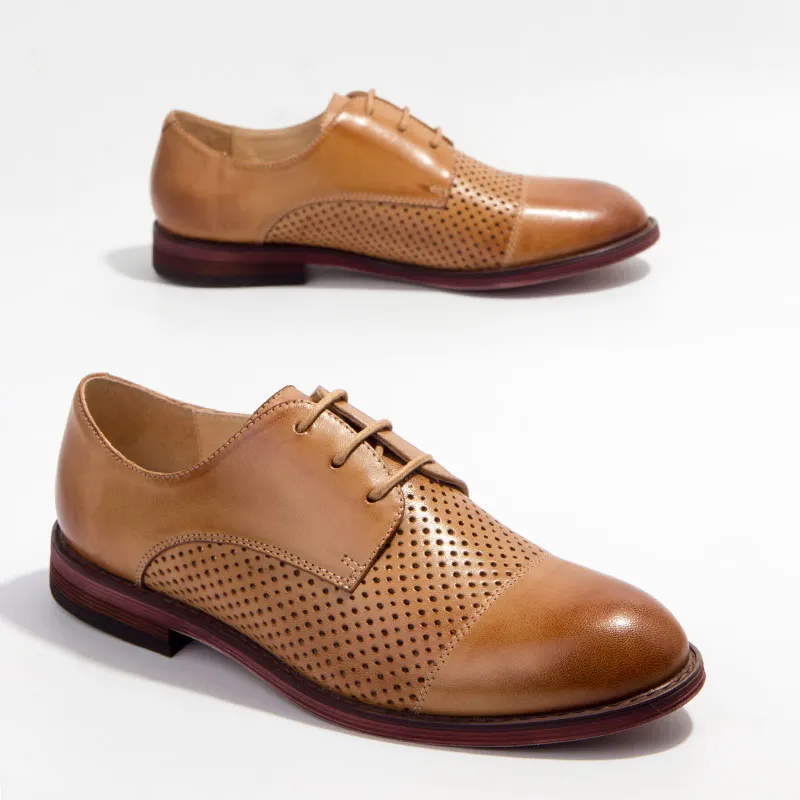 Женские туфли на плоской подошве Yinzo летние мокасин из овчины шнурки натуральной