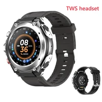 t92 bluetooth call smart watch tws headset 2 in 1 mp3 local music playback mens sports fitness pedometer bracelet heart rate