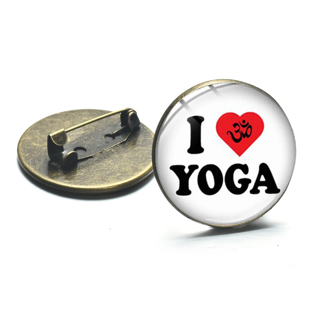 Модные Значки для танцев йоги клуба творческая надпись I Love Yoga с художественными