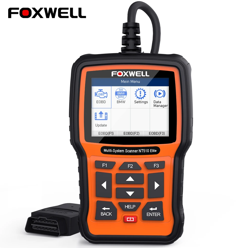 Сканер FOXWELL NT510 Elite OBD2 с полной системой автомобильный диагностический