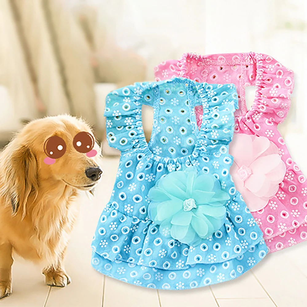 PAPASGIX 2020 Новое милое платье для собаки хлопковое кружево цветок юбка принцессы