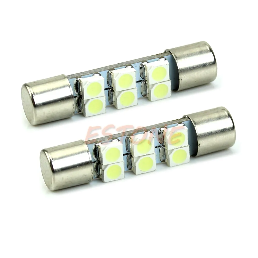 1 шт. белый 3528 T6 6-SMD светодиодный лампы для автомобиля солнцезащитный козырек