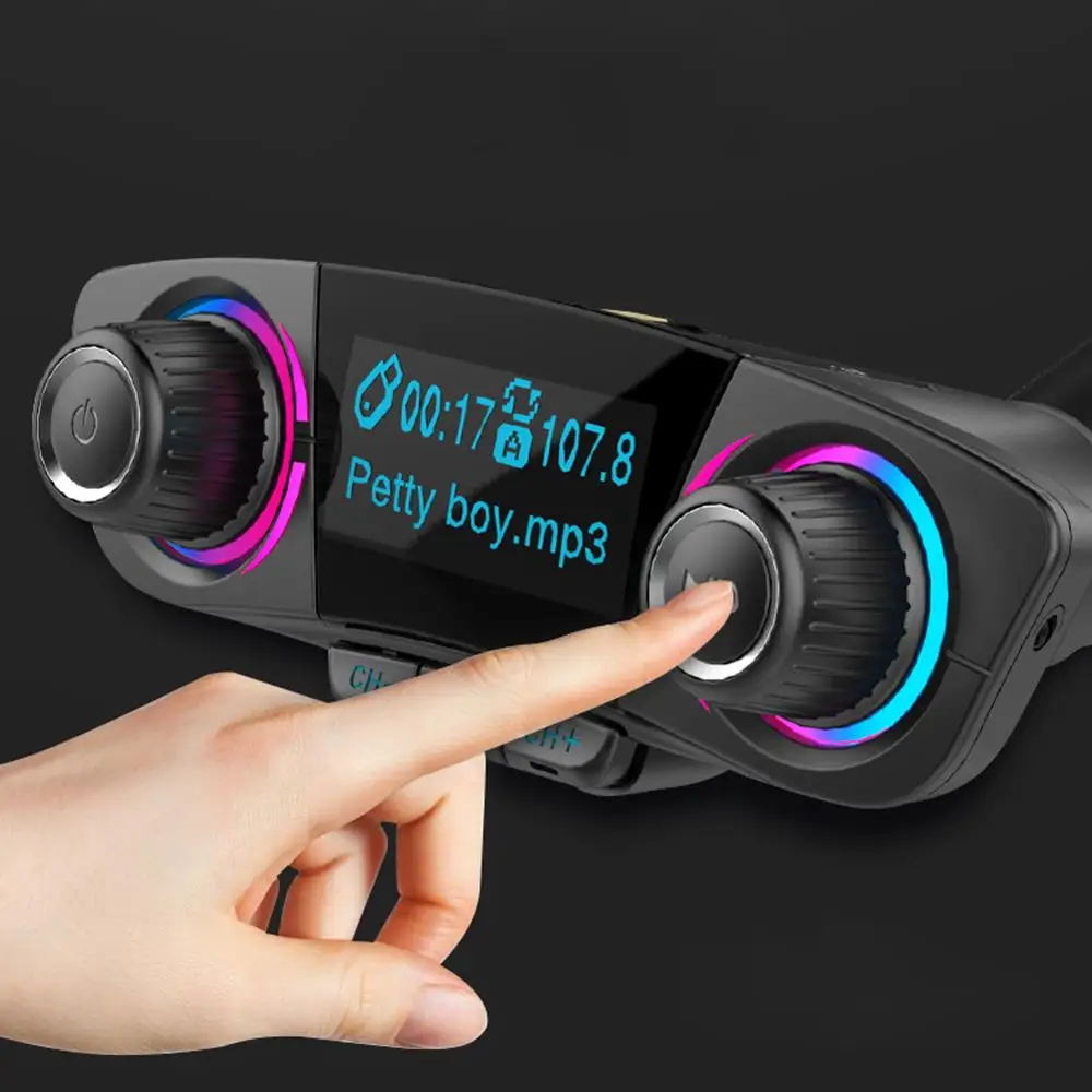 Fm передатчик Aux модулятор Bluetooth 5 0 зарядное устройство Handsfree автомобильный