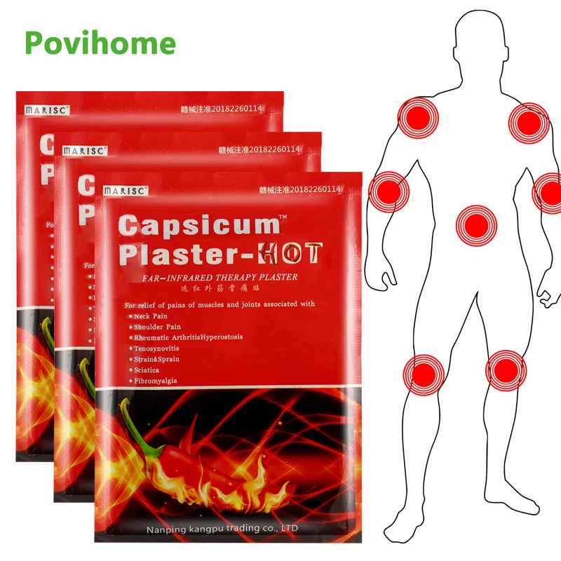 

16Pcs Hot Pepper Analgesic Pain Relief Patch Knee Lumbar Spine Joint Painkiller Arthritis Medical Herbal Body Massage Plaster
